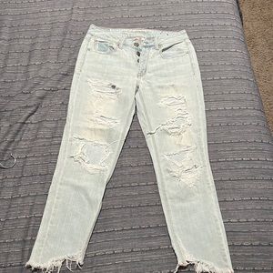 Light washed ripped destroyed jeans